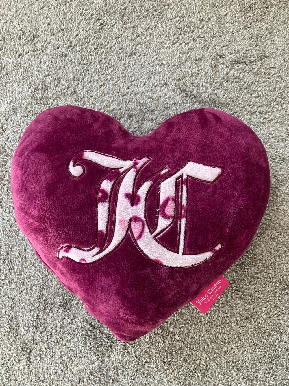 Juicy Couture Plush Heart Shaped Throw Pillow Leopard print